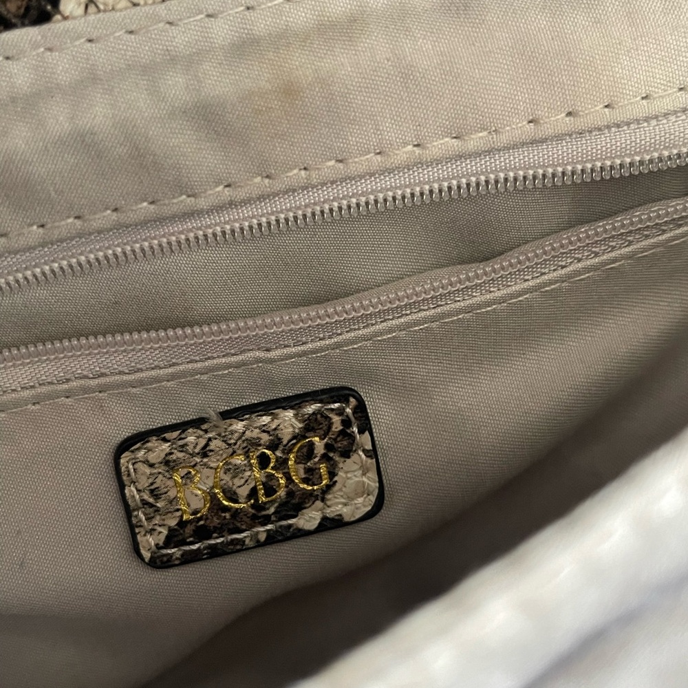 Bcbg Python Pattern Shoulder Bag - Black And Cream - image 7